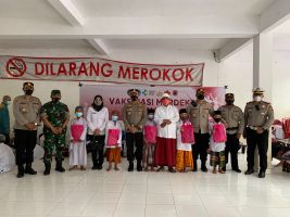 Zoom Meeting Bersama Kapolri, Kapolres Probolinggo Gelar Vaksinasi Merdeka Anak Serentak