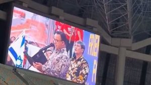 Bendera Israel Berkibar di JIS saat Anies Pidato