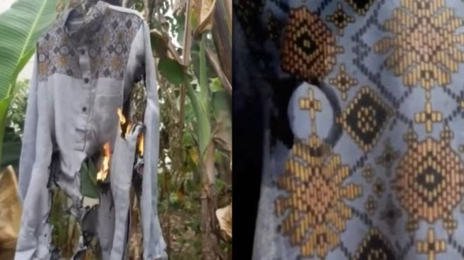 Diduga Motif Salib di Baju Muslim, Pria Ini Pun Membakarnya