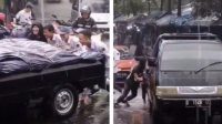 5 Pelajar SMA di Bandung Refleks Bantu Dorong Mobil Mogok Tuai Pujian Warganet
