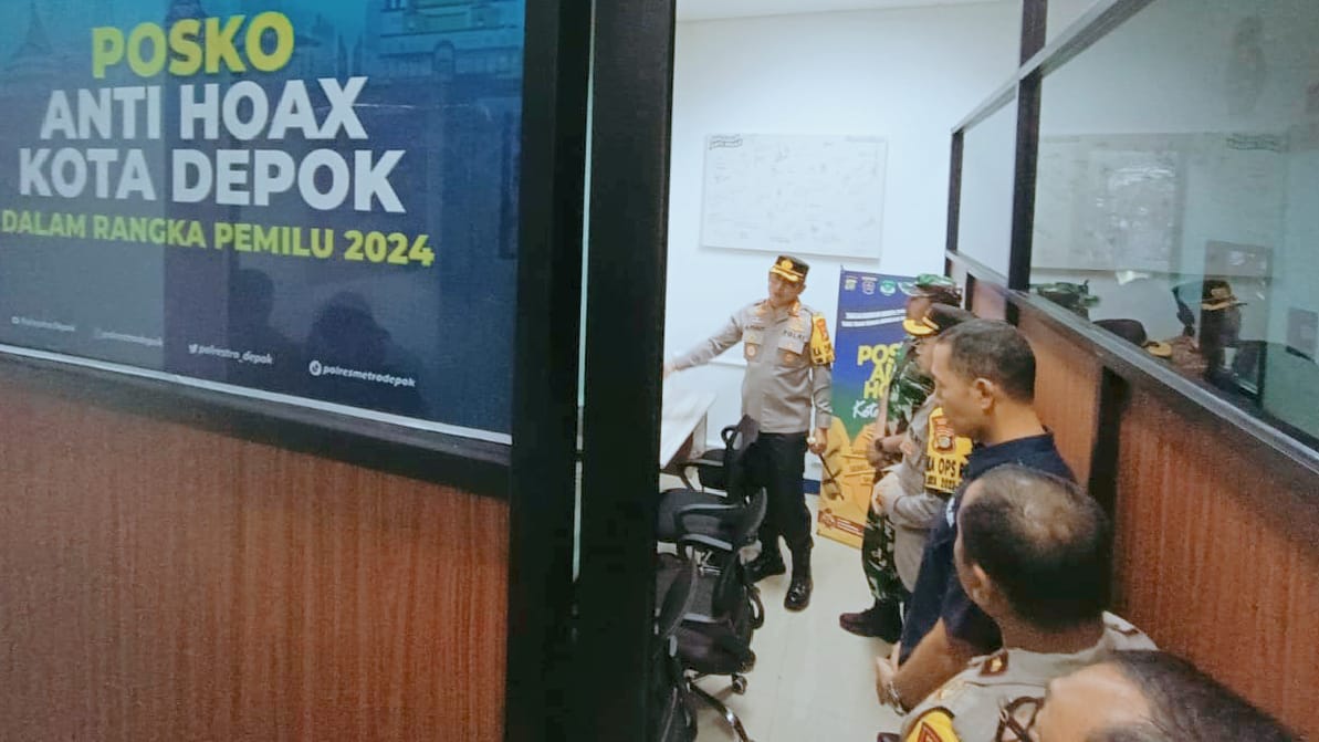 Gandeng (IJTI) Pokja Wartawan Depok, TNI Pemkot dan Polres Metro Depok Resmikan Posko Anti Hoax Jelang Pemilu 2024