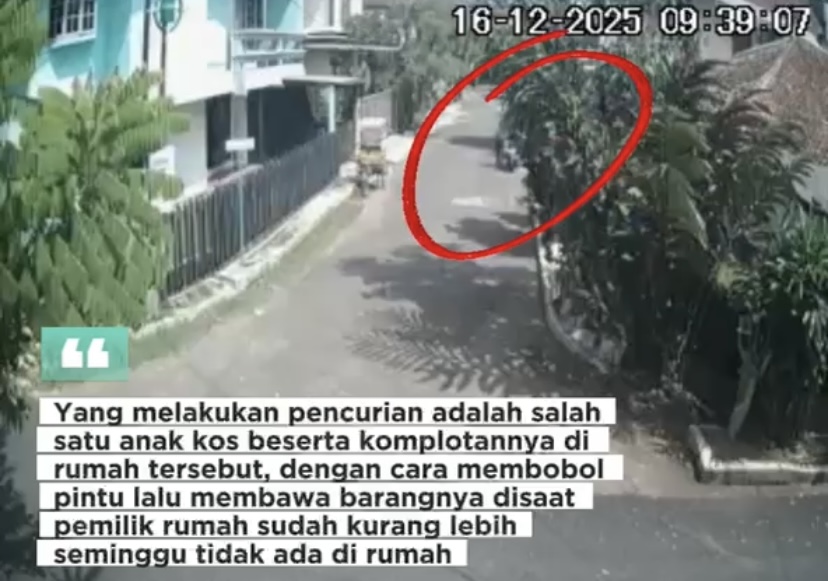 Rumah Ditinggal Pemilik, Anak Kost Bobol Pintu dan Gasak Harta Benda di Margahayu Raya